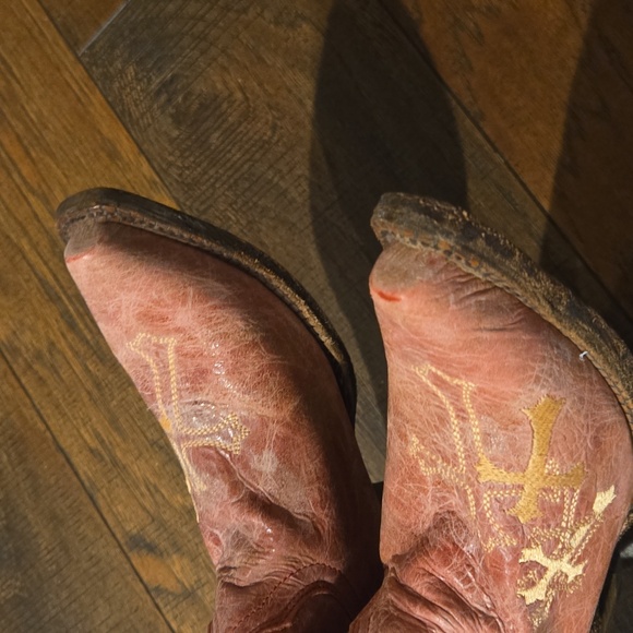 Corral Pink And Gold Cross Cowboy‎ Boots - Picture 4 of 7
